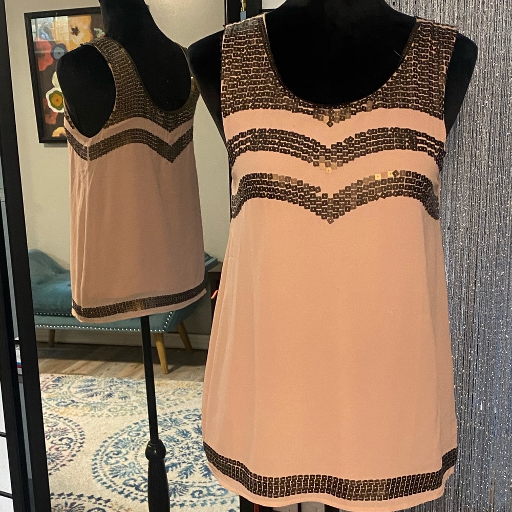 Beautiful dusty rose with gold sequins